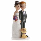 Brudepar med hund – Kakefigur (16 cm) thumbnail