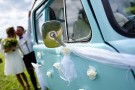 Bilpynt Organza Bildekorasjon med Sateng Blomster 2 stk thumbnail