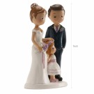 Brudepar med liten jente – Kakefigur (16 cm) thumbnail