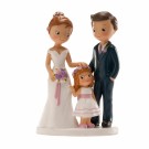 Brudepar med liten jente – Kakefigur (16 cm) thumbnail