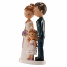 Brudepar med liten jente – Kakefigur (16 cm) thumbnail