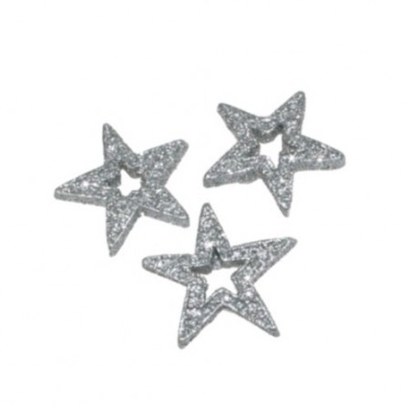 Glitter Stjerner 3,5 cm 12 stk