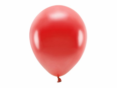 ECO Ballonger 10 Stk, 30cm - Metallisk, Rød