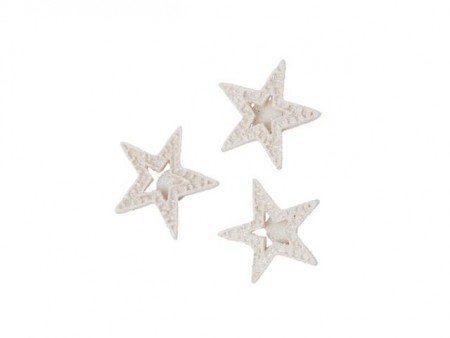 Glitter Stjerner Hvite 3,5 cm 12 stk