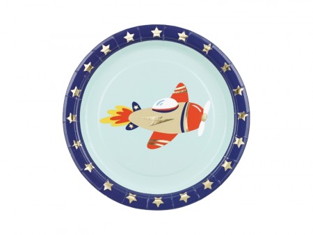 Papptallerken - Flymotiv, 6 stk