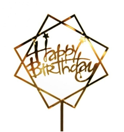 Kaketopp Akryl Happy Birthday